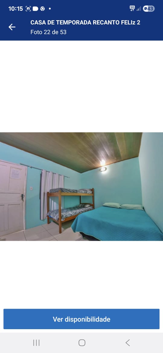 Quarto suíte com cama de casal e beliche