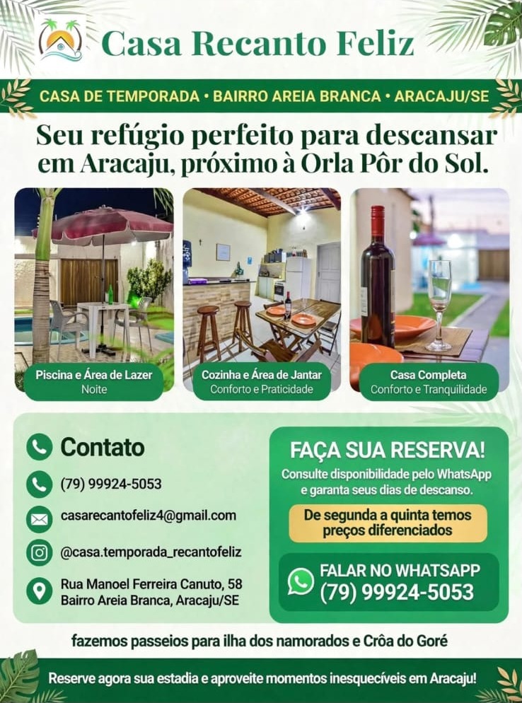 Folder Casa Recanto Feliz — casa de temporada em Aracaju/SE